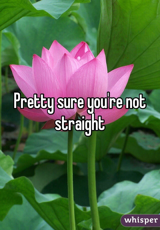 Pretty sure you're not straight