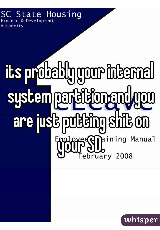 its probably your internal system partition and you are just putting shit on your SD.
