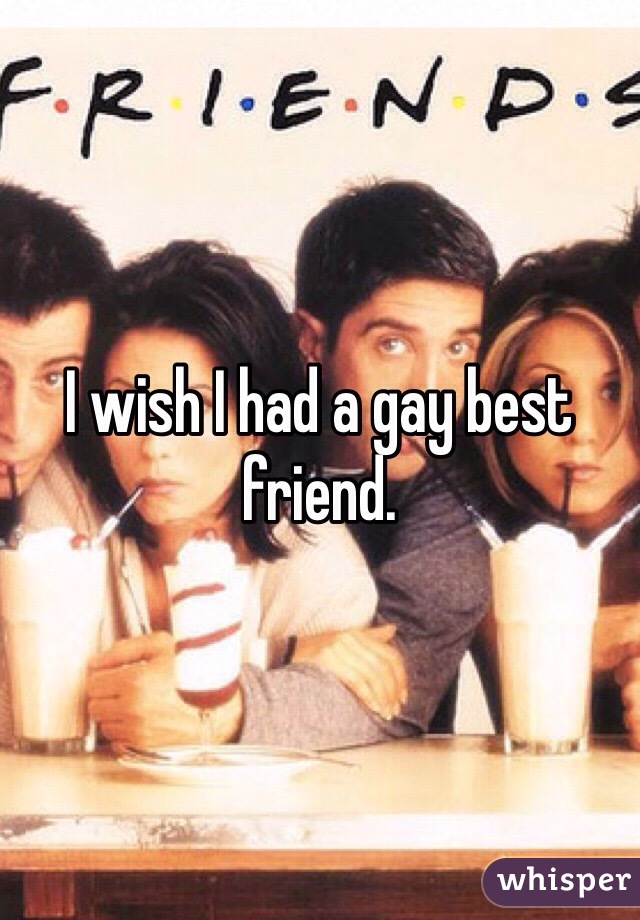 I wish I had a gay best friend. 