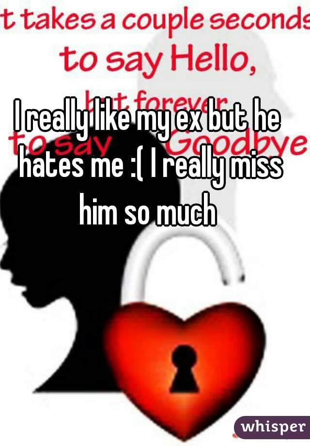 I really like my ex but he hates me :( I really miss him so much 