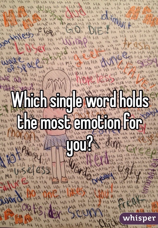 Which single word holds the most emotion for you? 