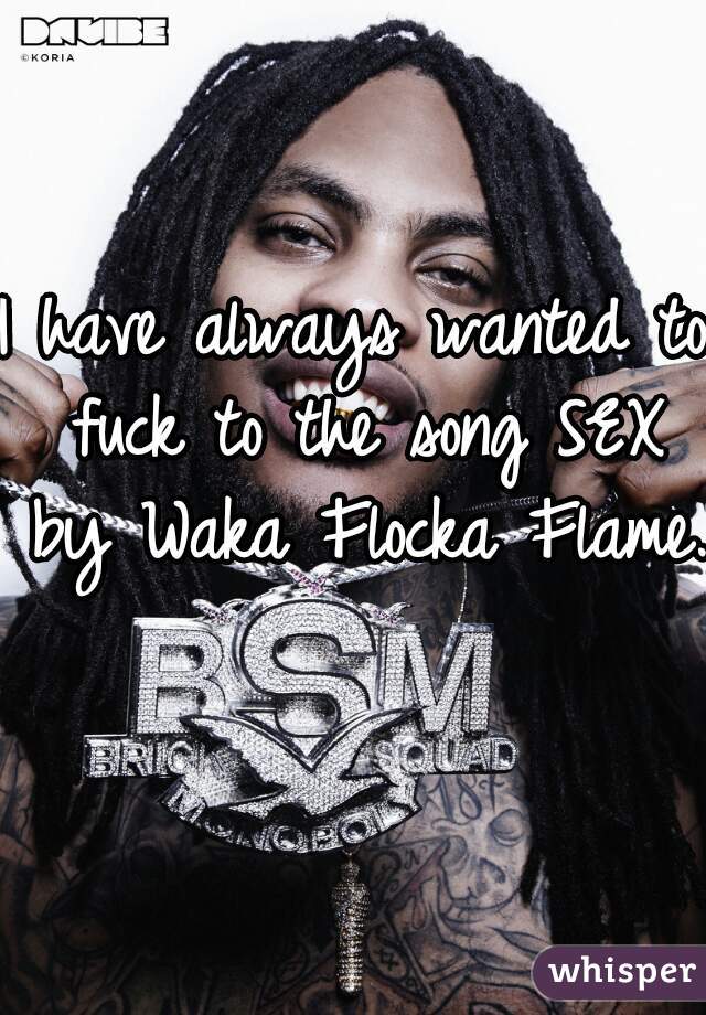 I have always wanted to fuck to the song SEX by Waka Flocka Flame. 