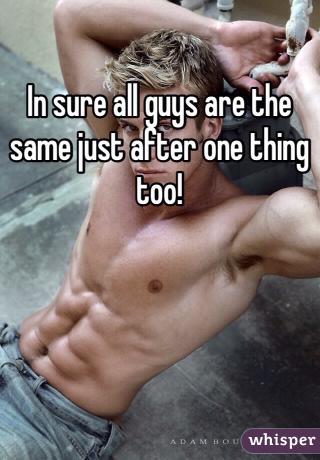 In sure all guys are the same just after one thing too!