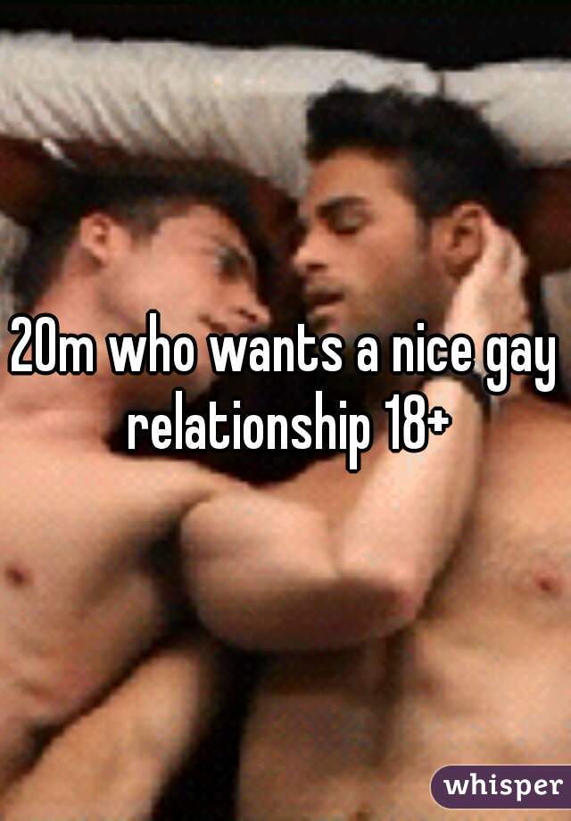 20m who wants a nice gay relationship 18+