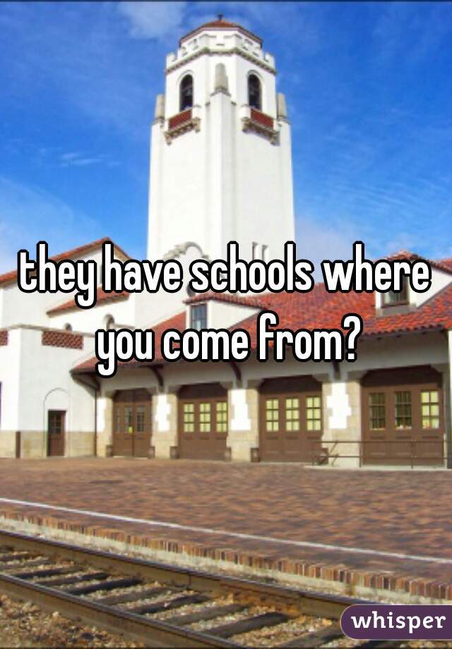 they have schools where you come from?