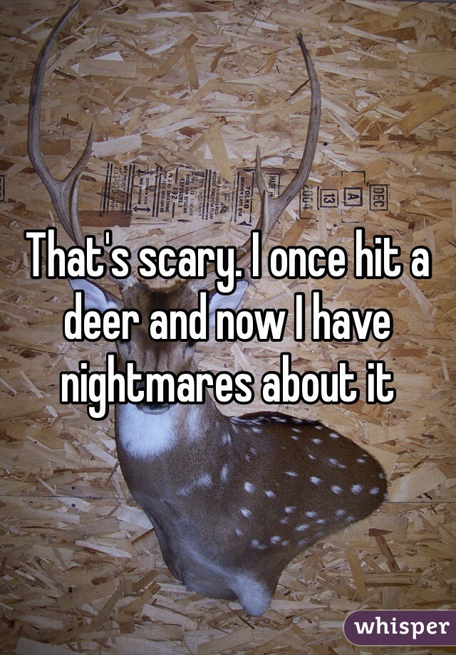 That's scary. I once hit a deer and now I have nightmares about it 