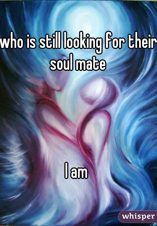 who is still looking for their soul mate 




I am 