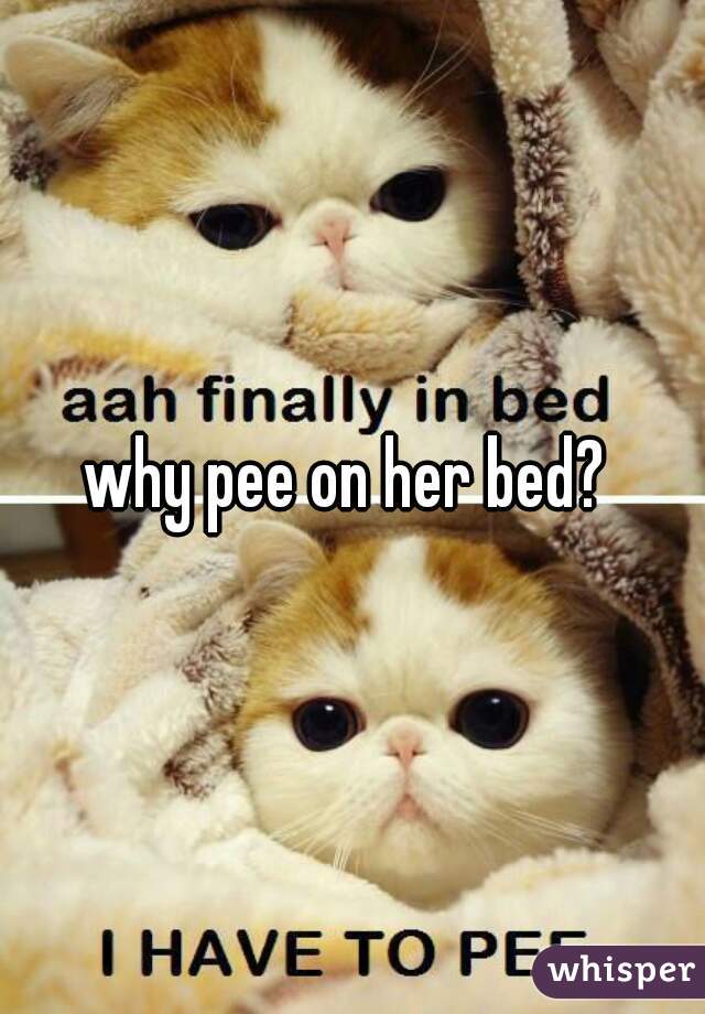 why pee on her bed? 