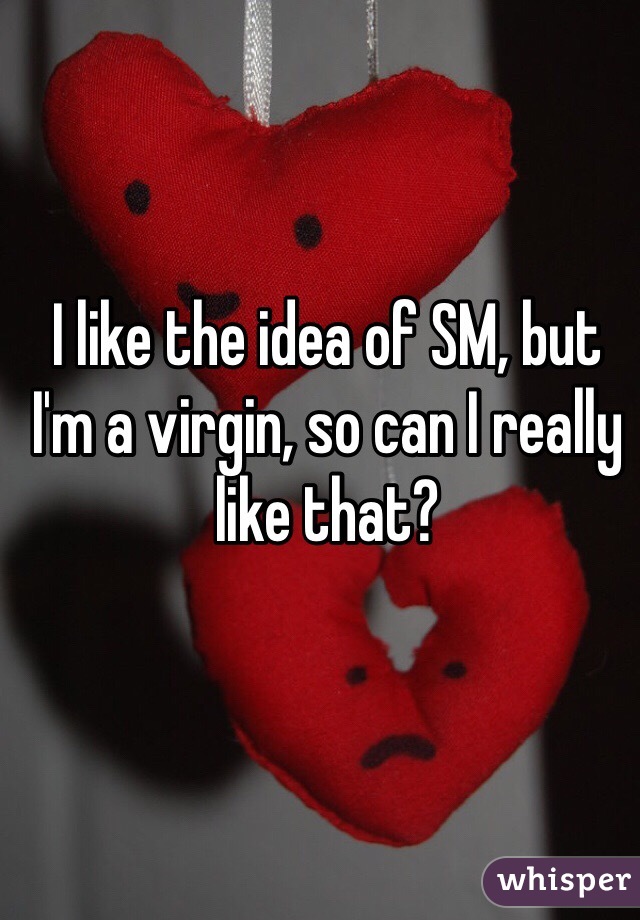 I like the idea of SM, but I'm a virgin, so can I really like that?