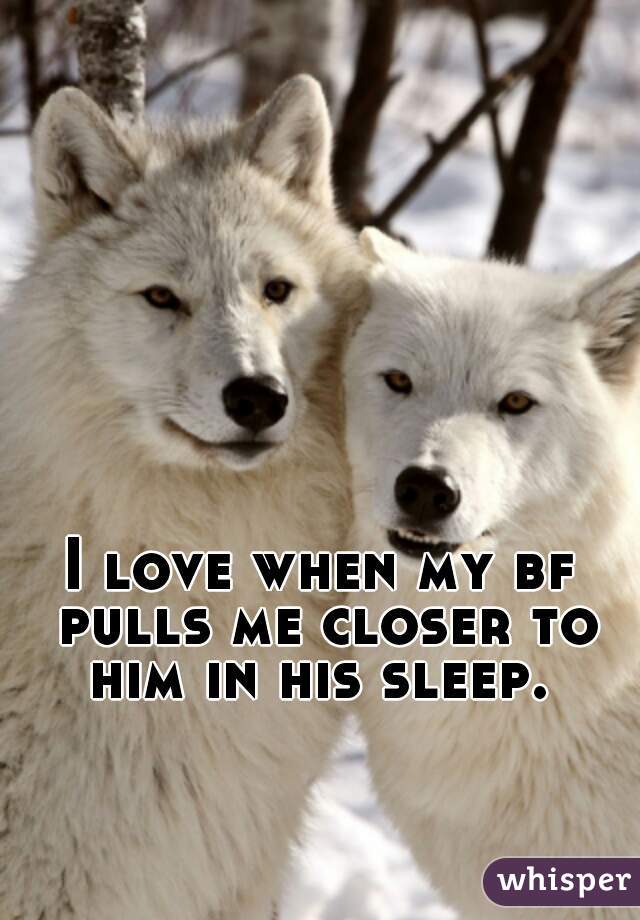 I love when my bf pulls me closer to him in his sleep. 