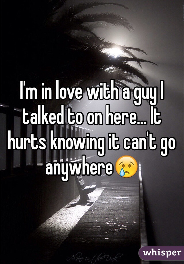 I'm in love with a guy I talked to on here... It hurts knowing it can't go anywhere😢