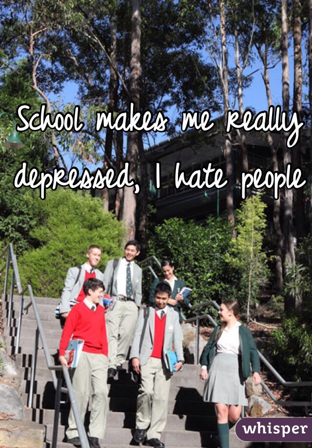 School makes me really depressed, I hate people 