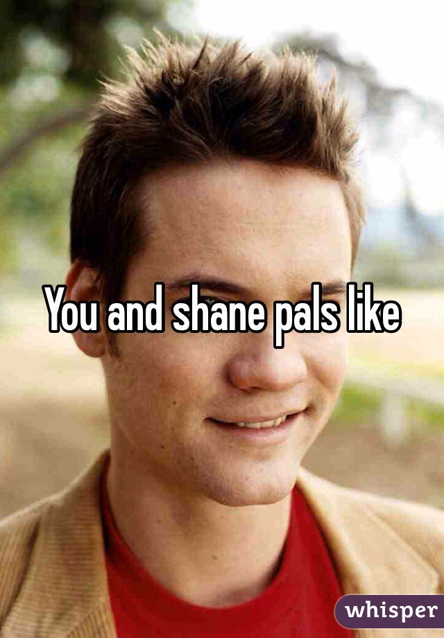 You and shane pals like