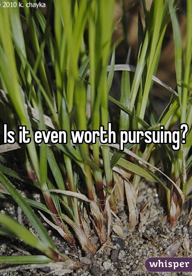 Is it even worth pursuing?