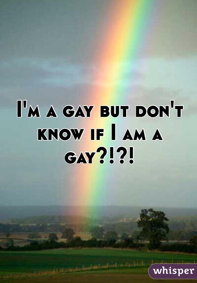 I'm a gay but don't know if I am a gay?!?!