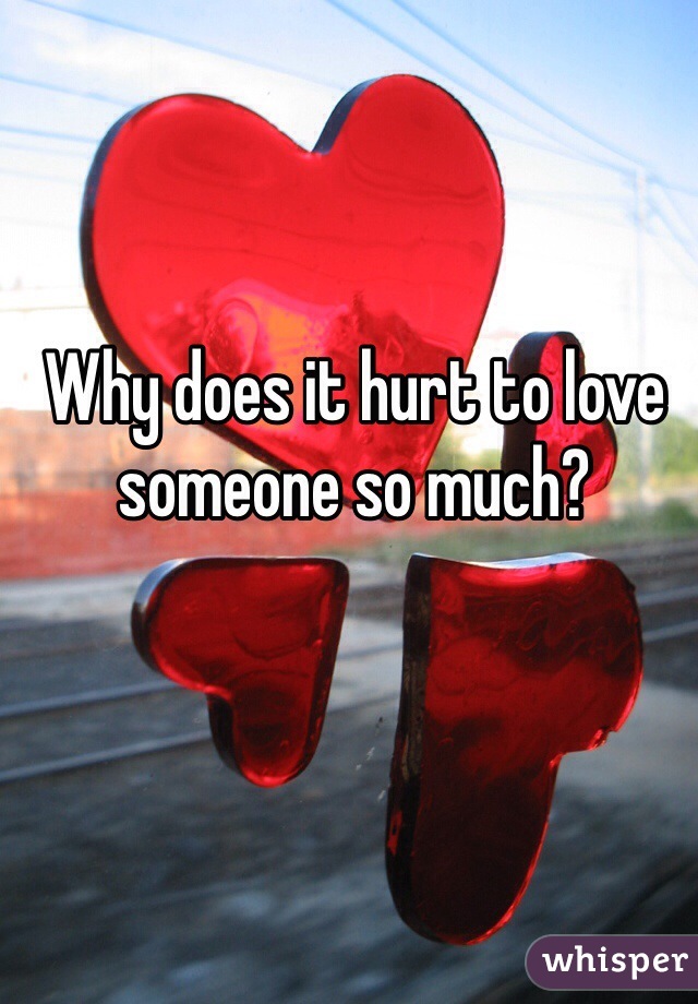 Why does it hurt to love someone so much?