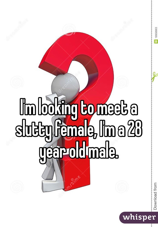 I'm looking to meet a slutty female, I'm a 28 year old male. 