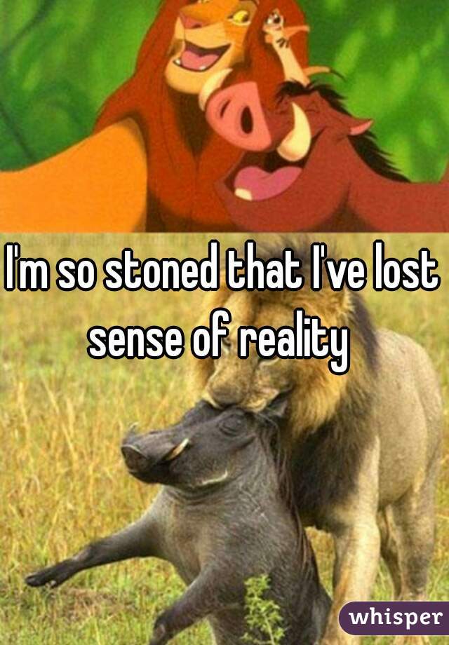 I'm so stoned that I've lost sense of reality  