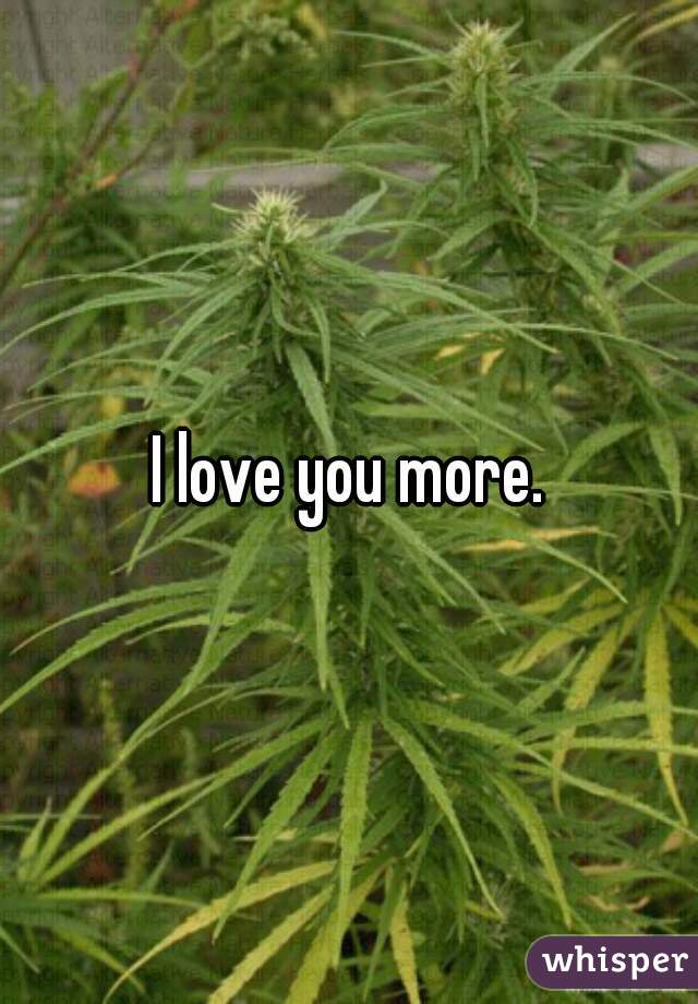 I love you more.