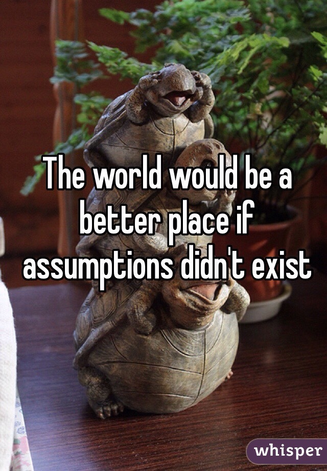 The world would be a better place if assumptions didn't exist