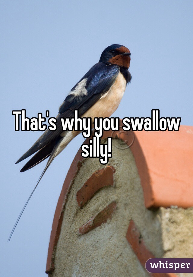 That's why you swallow silly!