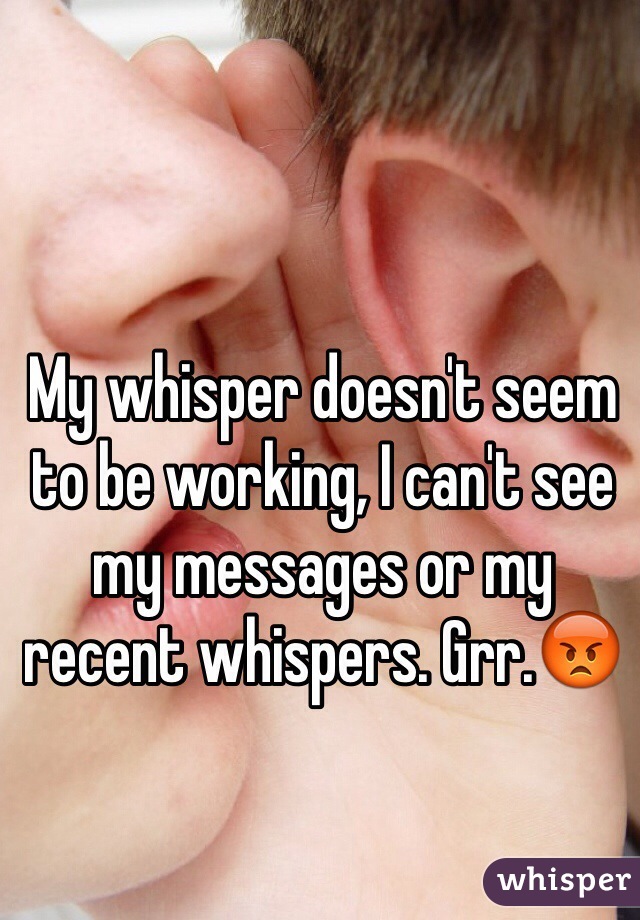 My whisper doesn't seem to be working, I can't see my messages or my recent whispers. Grr.😡