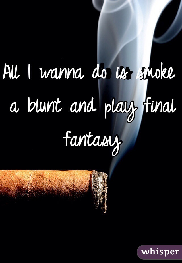All I wanna do is smoke a blunt and play final fantasy