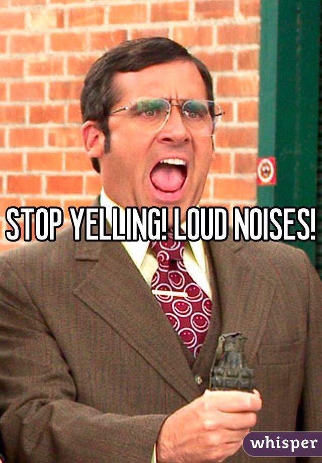 STOP YELLING! LOUD NOISES! 