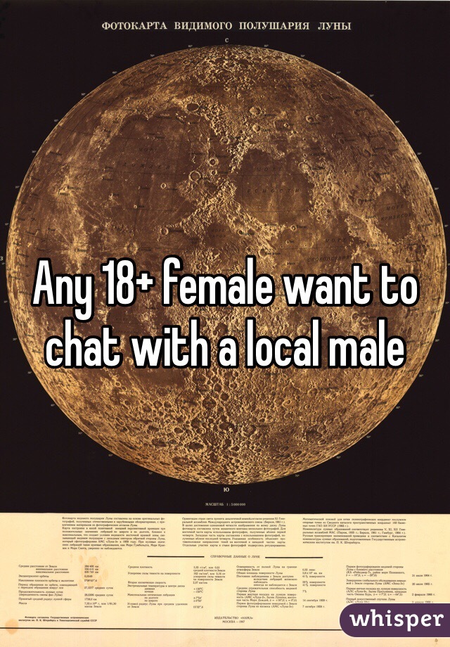Any 18+ female want to chat with a local male