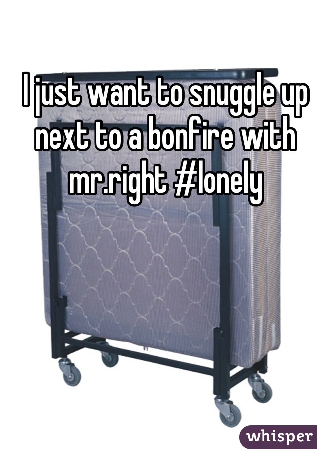 I just want to snuggle up next to a bonfire with mr.right #lonely