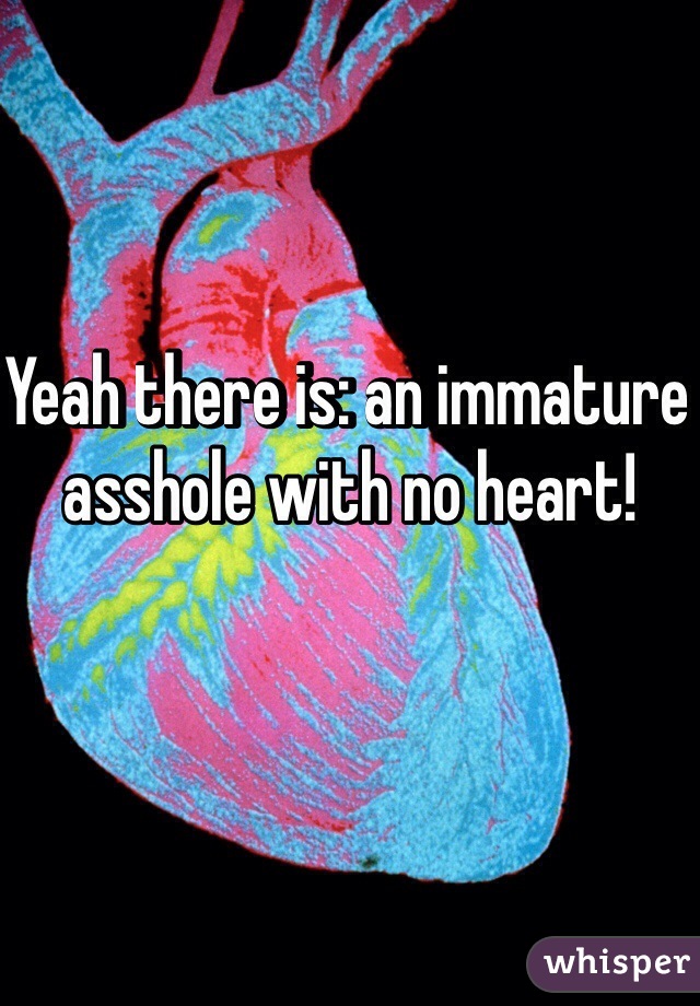 Yeah there is: an immature asshole with no heart!