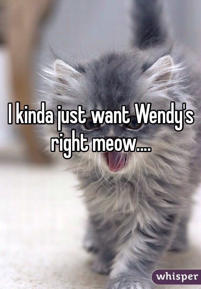 I kinda just want Wendy's right meow....
