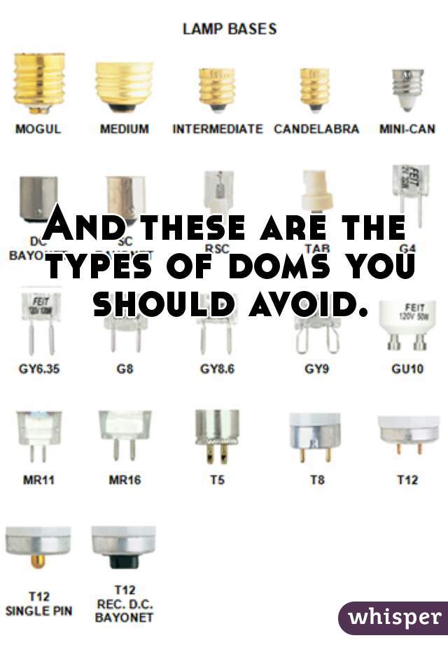 And these are the types of doms you should avoid.