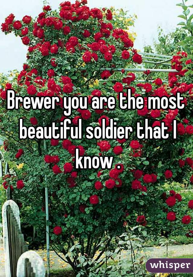 Brewer you are the most beautiful soldier that I know .