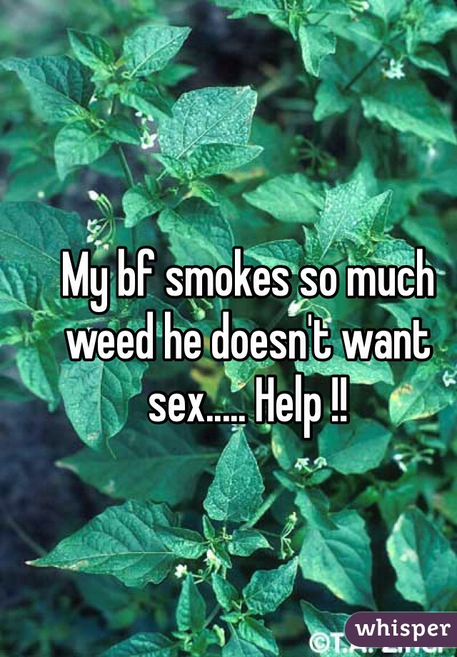 My bf smokes so much weed he doesn't want sex..... Help !!