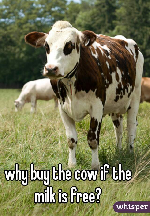 why buy the cow if the milk is free? 