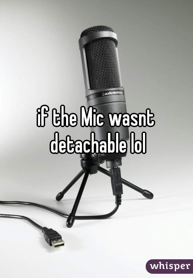 if the Mic wasnt detachable lol