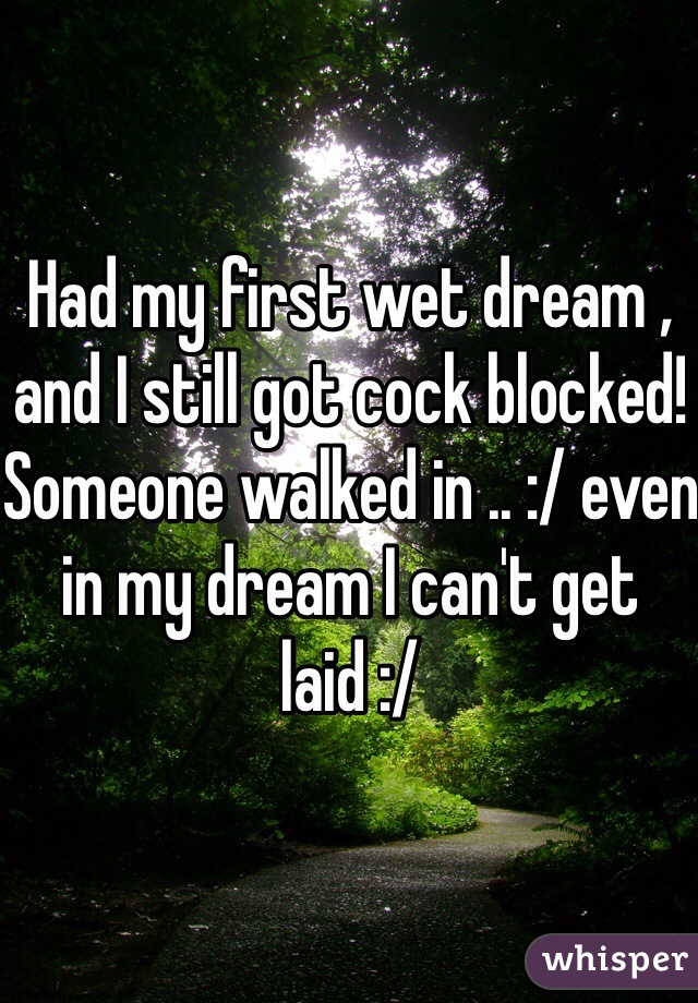 Had my first wet dream , and I still got cock blocked! Someone walked in .. :/ even in my dream I can't get laid :/ 