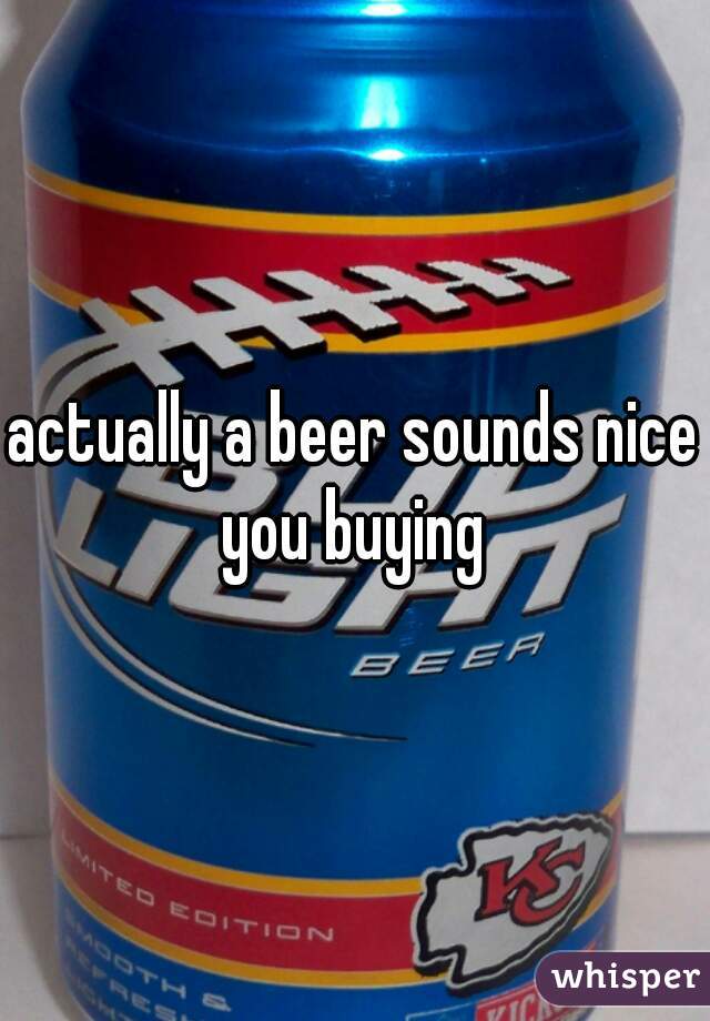 actually a beer sounds nice you buying 