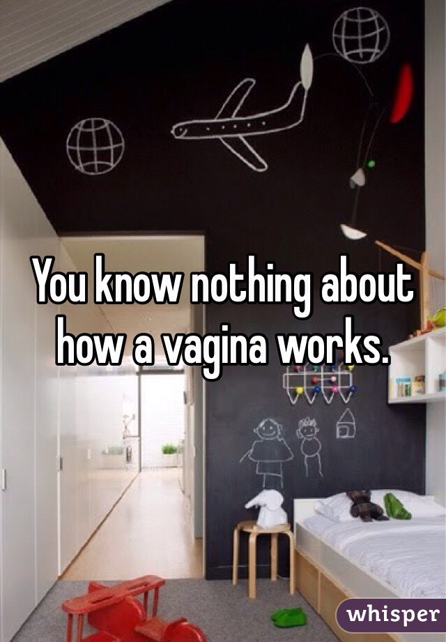 You know nothing about how a vagina works. 