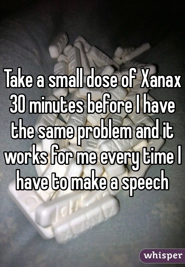 Take a small dose of Xanax 30 minutes before I have the same problem and it works for me every time I have to make a speech 