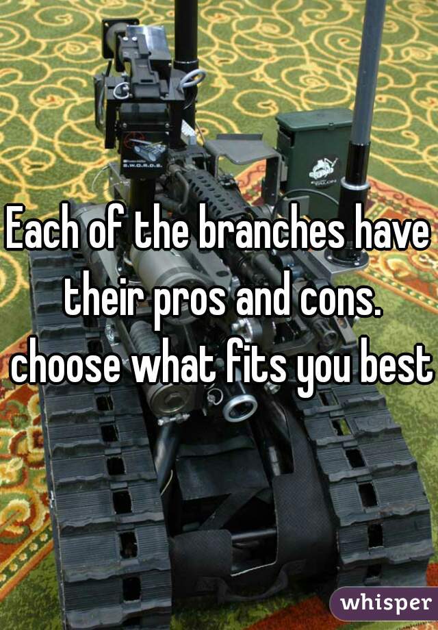 Each of the branches have their pros and cons. choose what fits you best