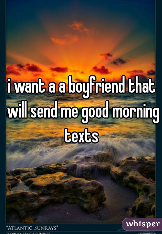 i want a a boyfriend that will send me good morning texts 