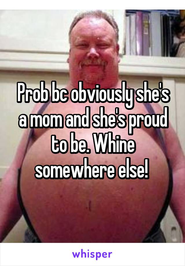 Prob bc obviously she's a mom and she's proud to be. Whine somewhere else! 