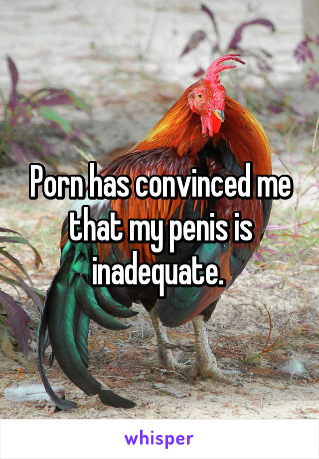 Porn has convinced me that my penis is inadequate. 