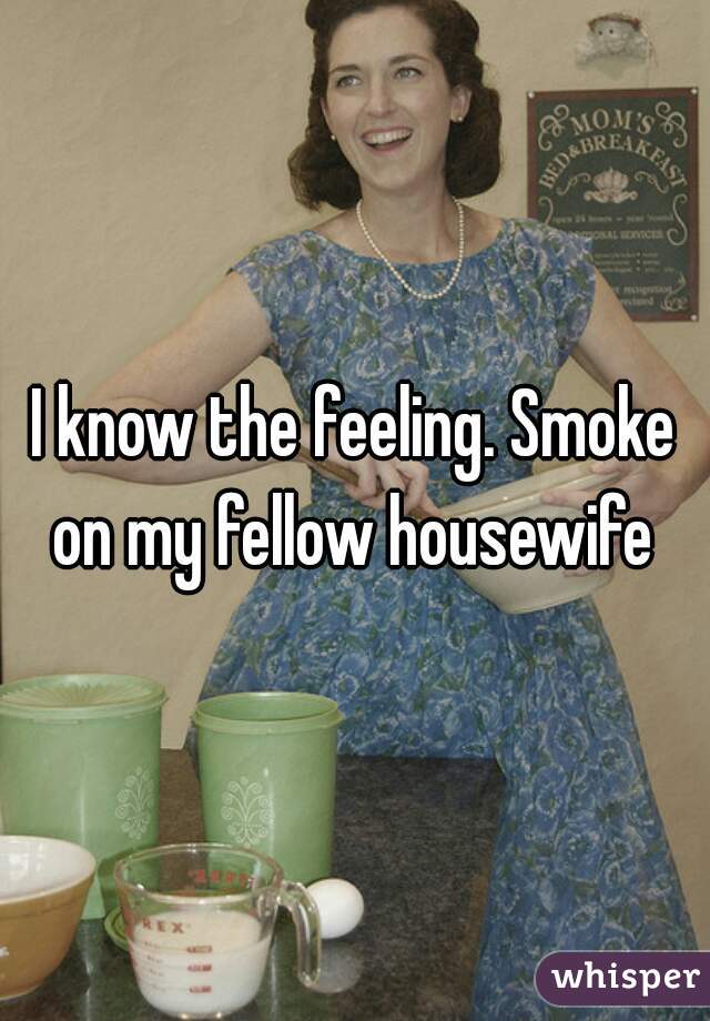 I know the feeling. Smoke on my fellow housewife 