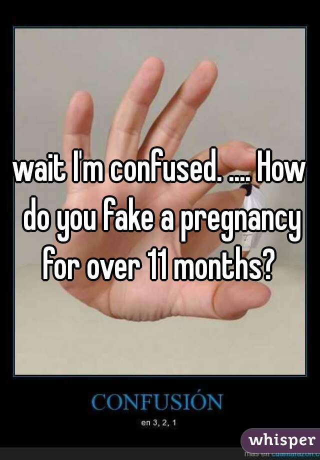 wait I'm confused. .... How do you fake a pregnancy for over 11 months? 