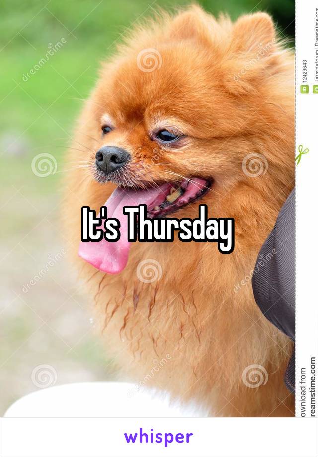 It's Thursday 