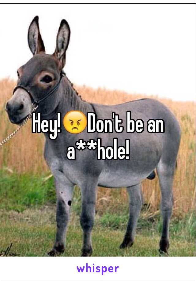 Hey!😠Don't be an a**hole!