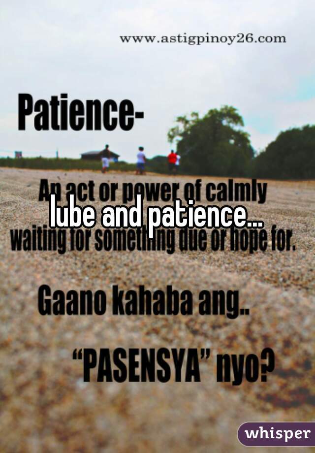 lube and patience...